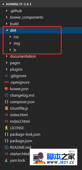 AdminLte Structure