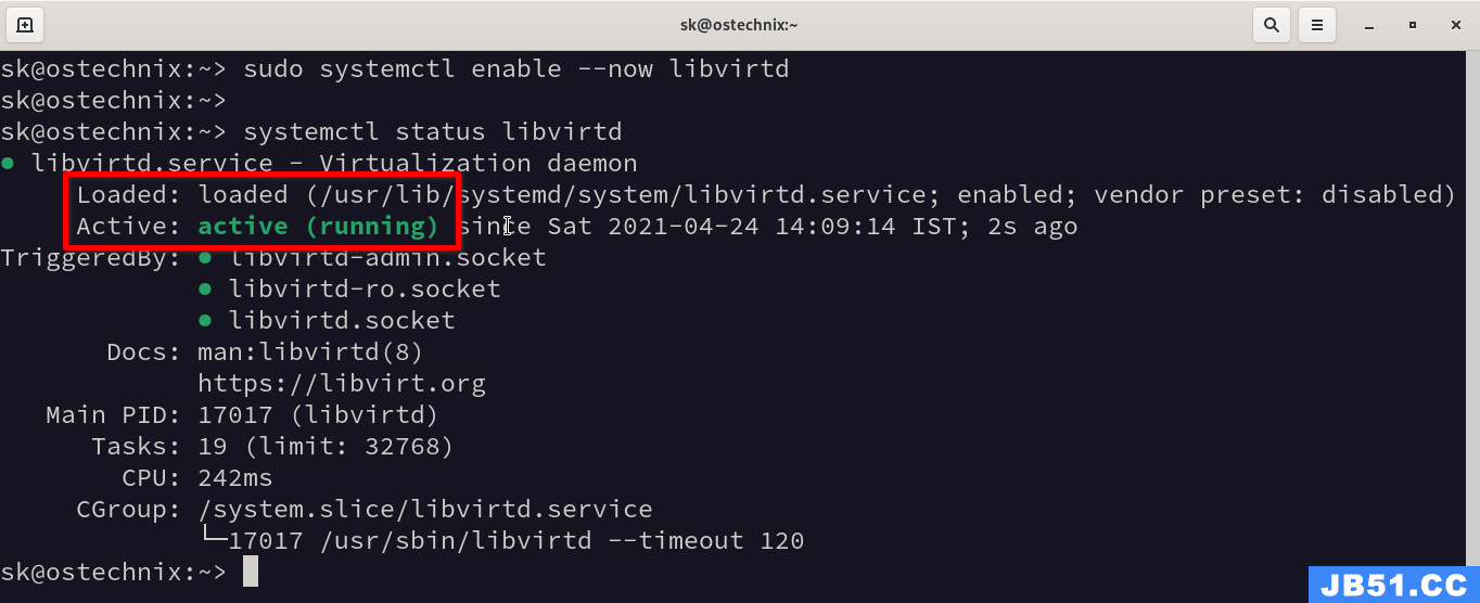 Enable and start libvertd service in opensuse